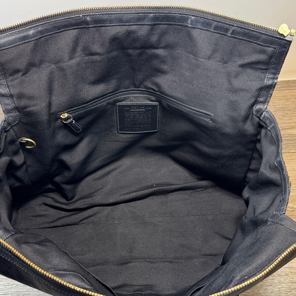 Vintage Coach Black Monogram Tote Bag XLarge  travel bag - Picture 12 of 16